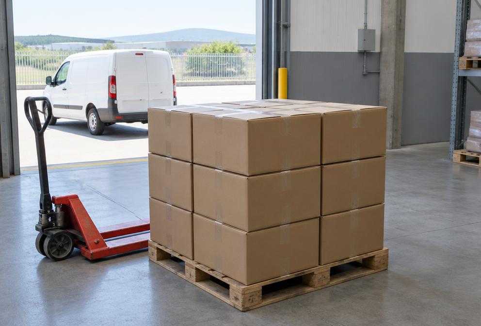 Delivered cartons recorded at the receiving bay